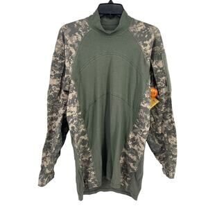 Massif Halo Flame Resistant Army Combat Shirt Mens Size Large Green Camo